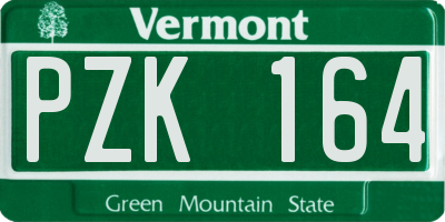 VT license plate PZK164