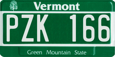 VT license plate PZK166