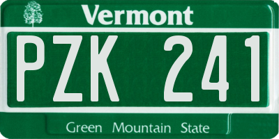 VT license plate PZK241