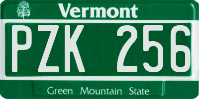 VT license plate PZK256
