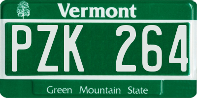 VT license plate PZK264