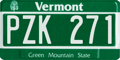 VT license plate PZK271