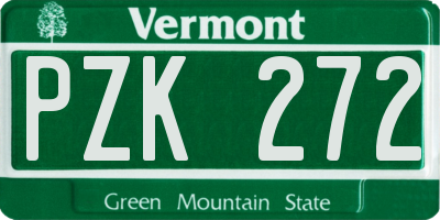 VT license plate PZK272