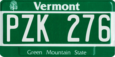 VT license plate PZK276