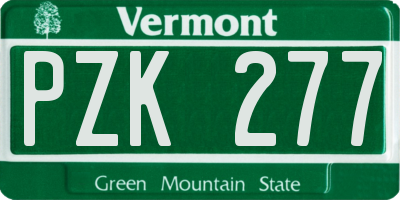 VT license plate PZK277