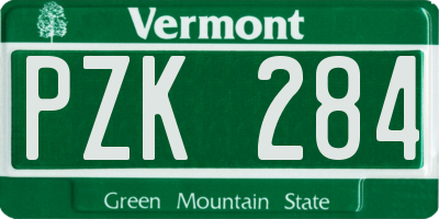 VT license plate PZK284