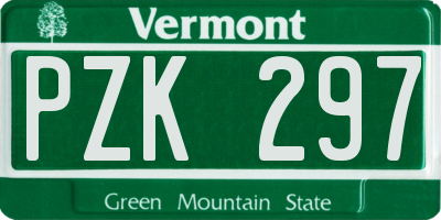 VT license plate PZK297