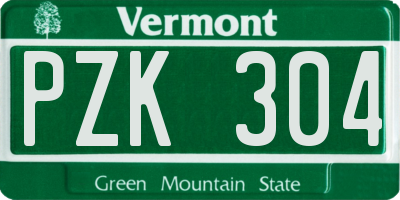 VT license plate PZK304
