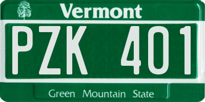 VT license plate PZK401