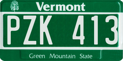 VT license plate PZK413