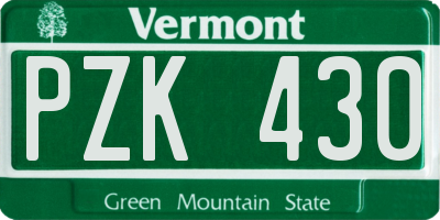 VT license plate PZK430