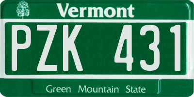 VT license plate PZK431