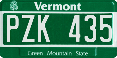 VT license plate PZK435