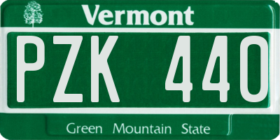 VT license plate PZK440