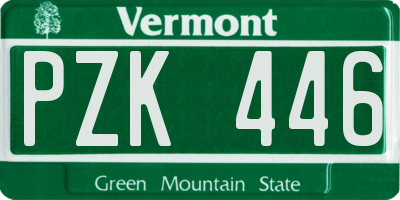 VT license plate PZK446