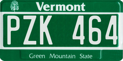 VT license plate PZK464