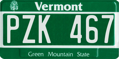 VT license plate PZK467
