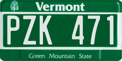 VT license plate PZK471