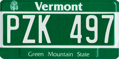 VT license plate PZK497