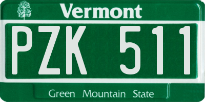 VT license plate PZK511