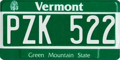 VT license plate PZK522