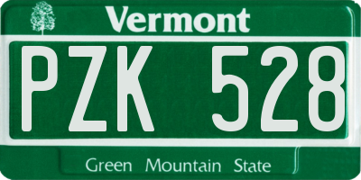 VT license plate PZK528