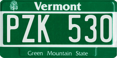 VT license plate PZK530