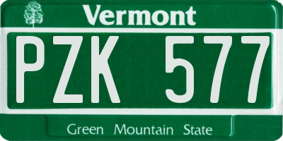 VT license plate PZK577