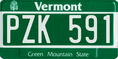 VT license plate PZK591