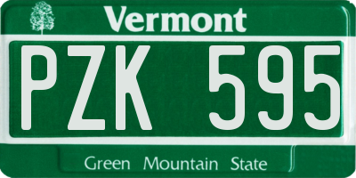 VT license plate PZK595