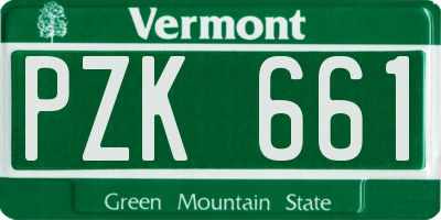 VT license plate PZK661
