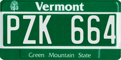 VT license plate PZK664