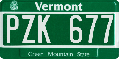 VT license plate PZK677