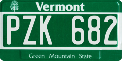 VT license plate PZK682