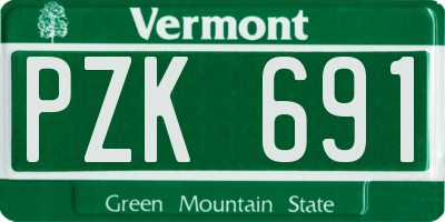 VT license plate PZK691
