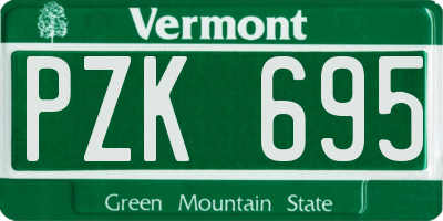 VT license plate PZK695