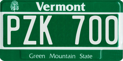 VT license plate PZK700