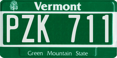 VT license plate PZK711