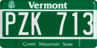 VT license plate PZK713