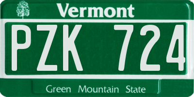 VT license plate PZK724