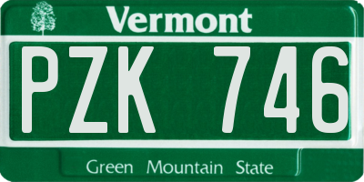 VT license plate PZK746