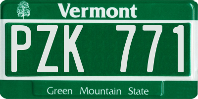 VT license plate PZK771