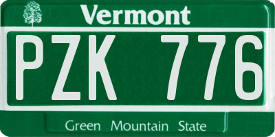 VT license plate PZK776