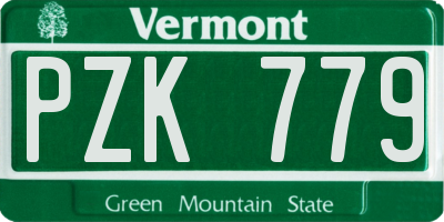 VT license plate PZK779