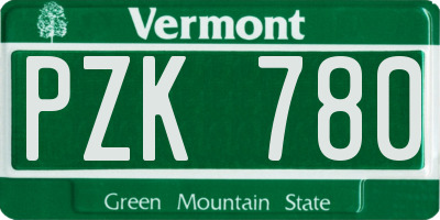 VT license plate PZK780