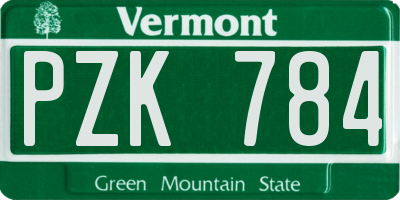 VT license plate PZK784