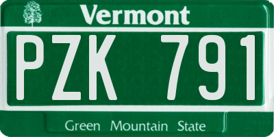 VT license plate PZK791