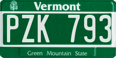 VT license plate PZK793