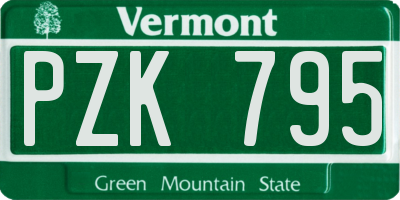 VT license plate PZK795