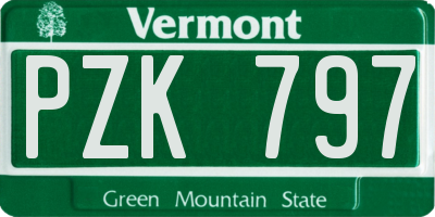 VT license plate PZK797